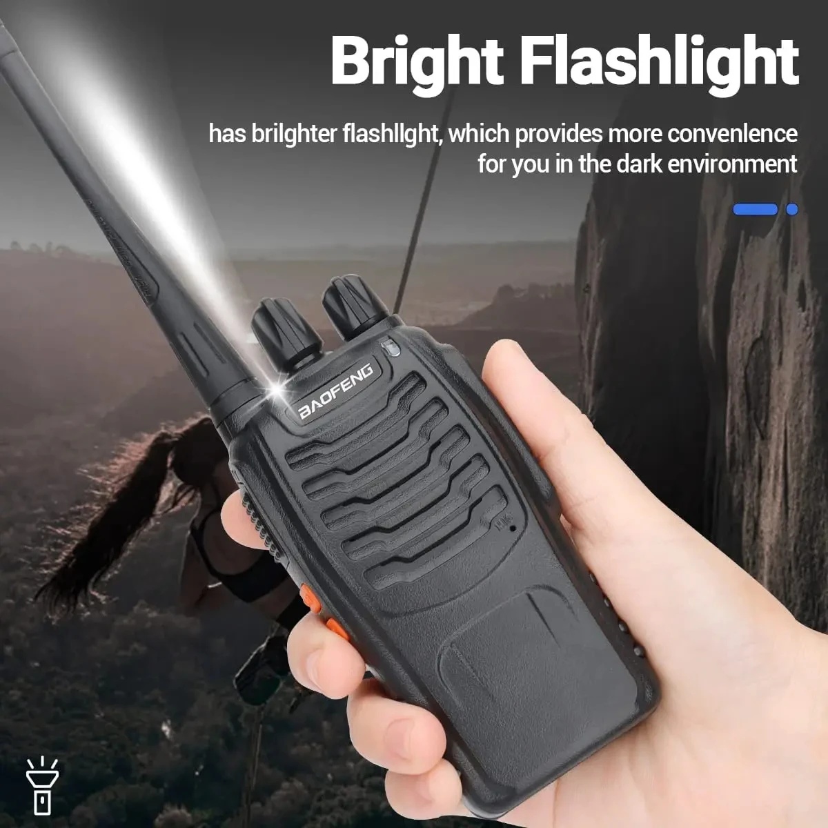 Baofeng 2/4PCS BF-888S 5W Walkie Talkie Dual Band Portable Long Range Standby UHF 400-470MHz USB Ham Two Way Radio for Hunting