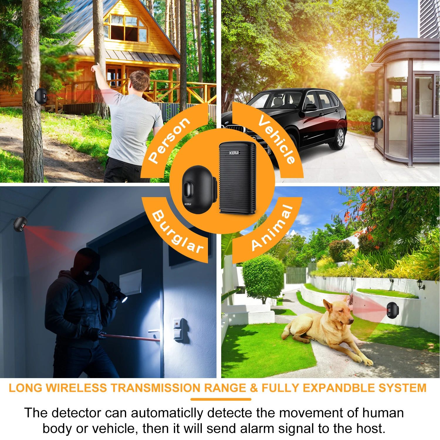 KERUI DW9 Không Dây Driveway Báo Động An Ninh Chống Nước Dò Chuyển Động PIR Nhà Để Xe Hoan Nghênh Bạn Đã Báo Động Chống Trộm An Toàn Hệ Thống Tuần Tra