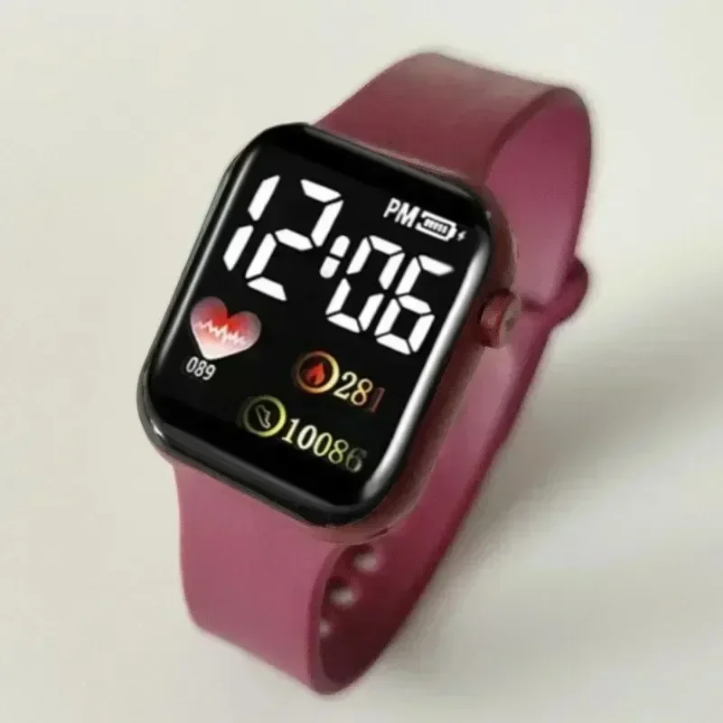 Nuevo reloj electrónico LED cuadrado de arcoíris resistente al agua Digital deportes al aire libre estudiantes reloj electrónico reloj femenino