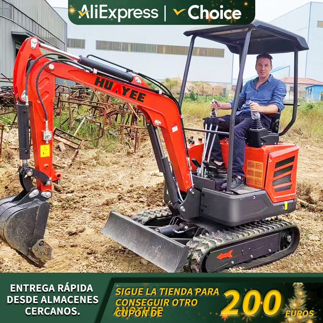Miniexcavadora de 1 tonelada personalizada, precio de fábrica Huayee, envío gratis, motor Epa, venta al por mayor, excavadora sobre orugas