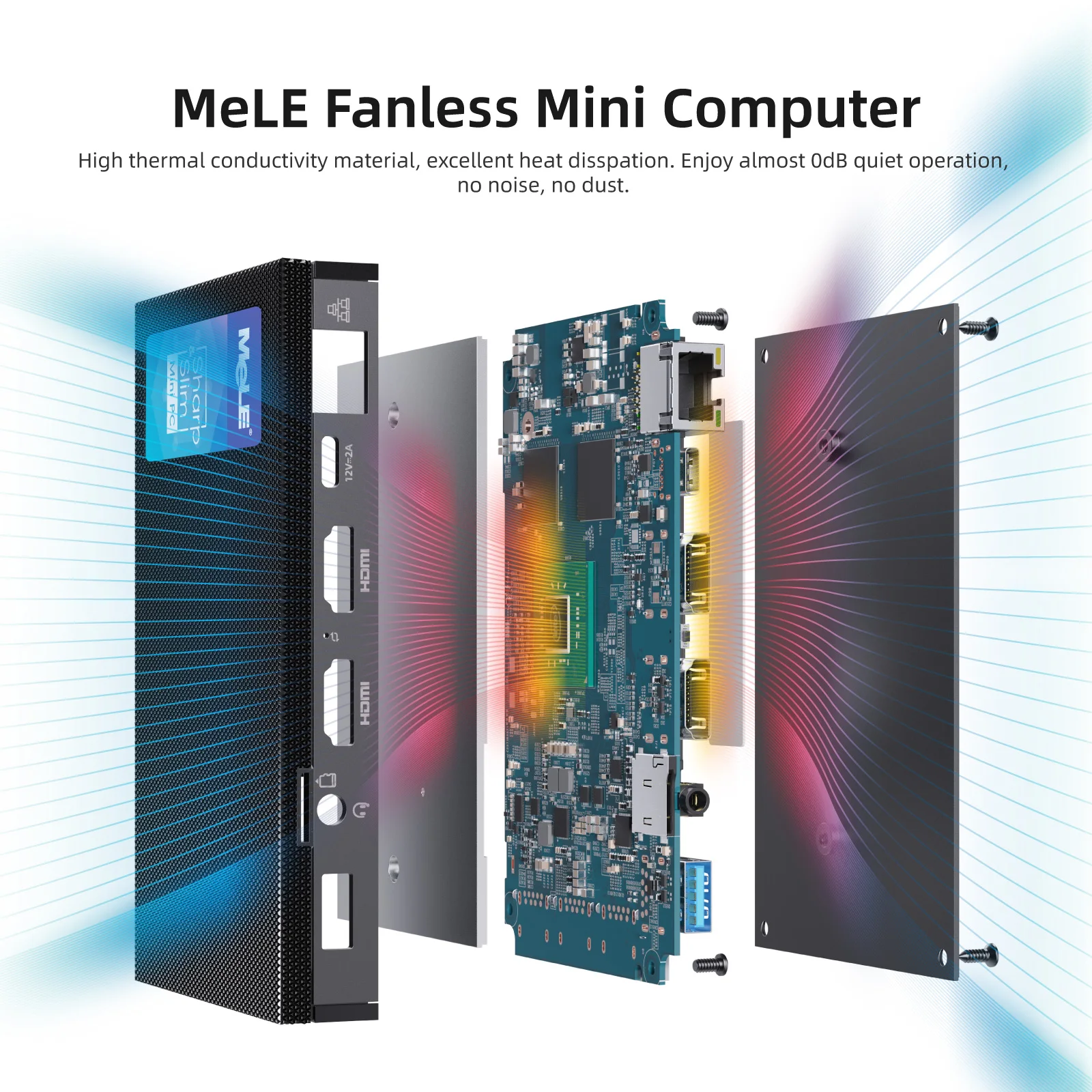 Mele mini pc windows 11 pro quieter3q n5105 lpddr4 8gb rom 128gb m.2 ssd (bis zu 2,90 ghz) dual hdmi2 4k 60hz bt 5.1 wi-fi 5 usb 3.0
