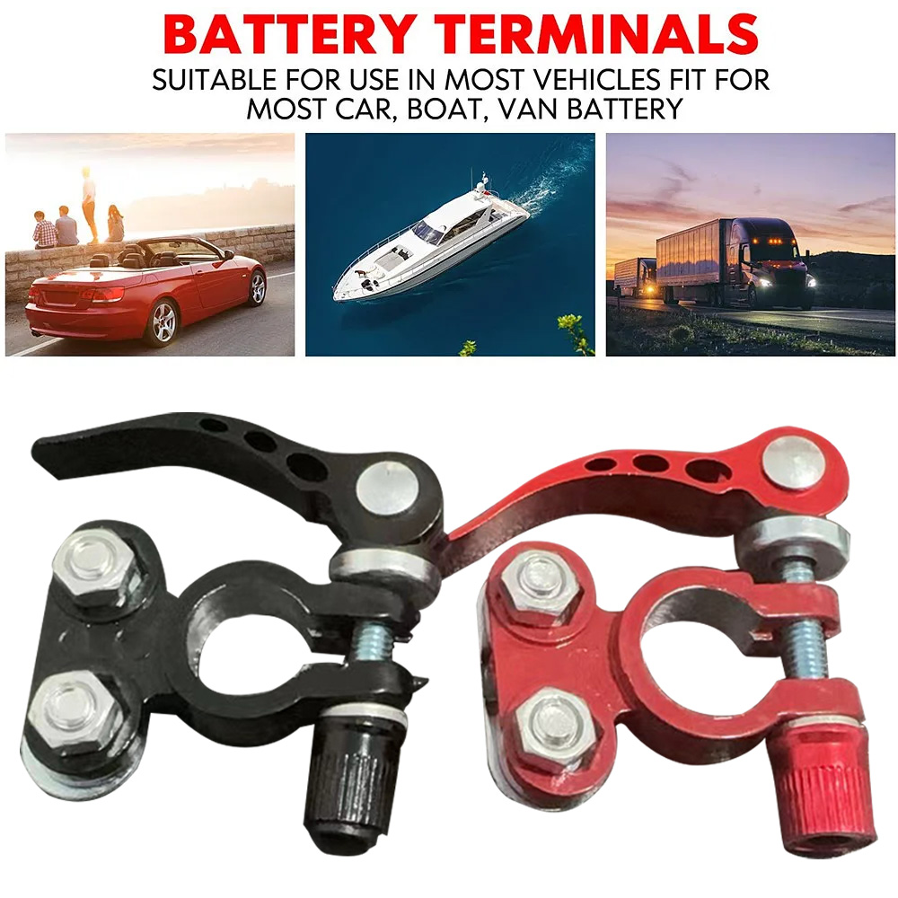 1 ペアクイックリリース車のバッテリー端子 12V 24V 自動トップポストバッテリー端子ワイヤーケーブルクランプ端子コネクタ
