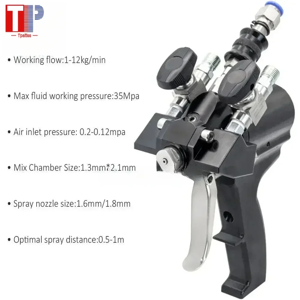 Tpaitlss  PU P2 Polyurethane Foam Spray Gun PU Gun 35Mpa with Accessories Combination High Quality