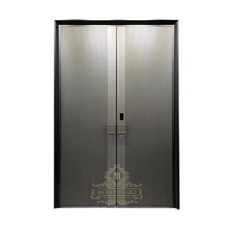 Puerta principal de acero inoxidable de alta calidad, puerta de entrada delantera, cristal, nuevo estilo