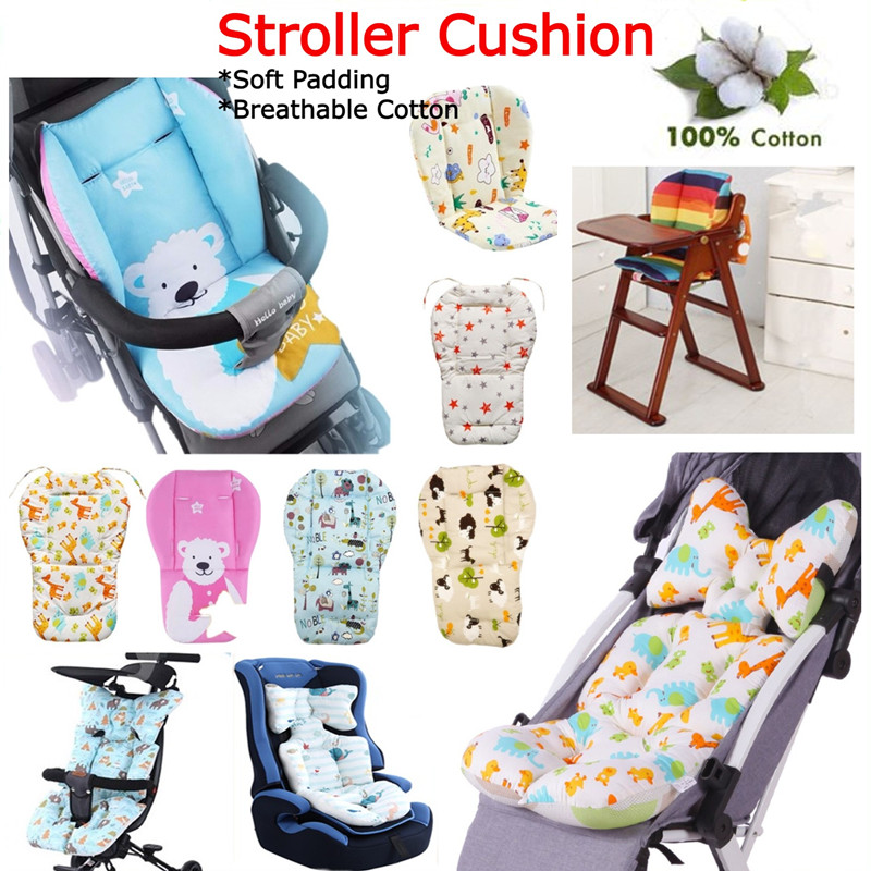 Подушка для высоких стульев, подушка для сиденья детской коляски, коврик, утолщенный мягкий хлопковый коврик для обеденного стула, коврик с подкладкой, чехол с животными, дышащий