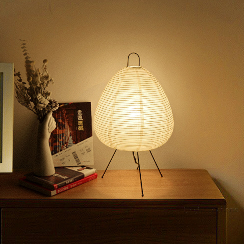 Lámpara de mesa Akari Wabi-sabi Yong de diseño japonés, lámpara de papel de arroz impresa, decoración de escritorio para dormitorio, lámpara de mesa, envío directo