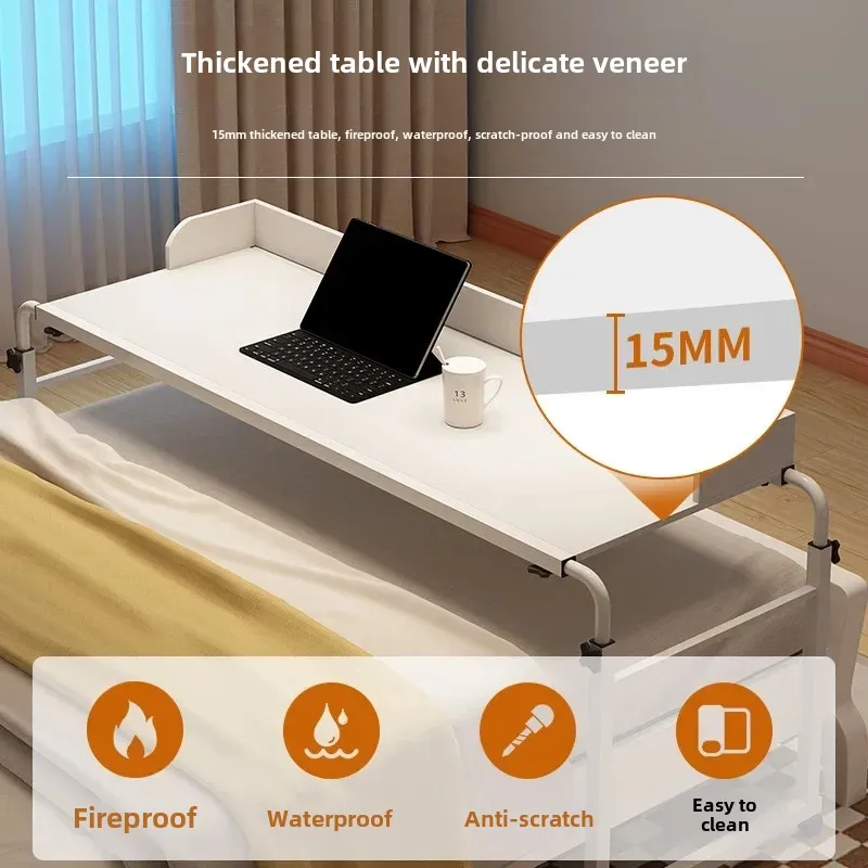 Double Desktop Laptop Table On Bed Mobile Adjustable Straddle Bed Lazy Table Care Table