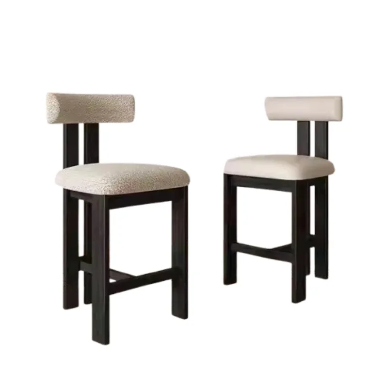 Nordic Solid Wood High Chairs Reception Soft Unique Lounge Bar Chairs Ergonomic Minimalist Restaurante Muebles Trendy Furniture