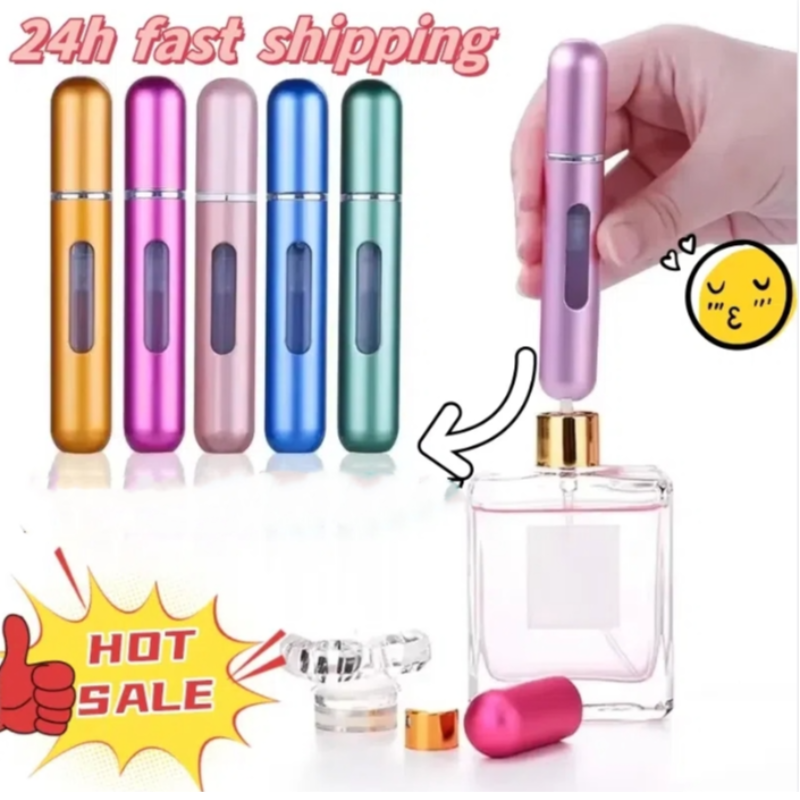 Portable Travel Perfume Bottle 5ml High-end Bottom Fill Liquid Container Cosmetics Spray Bottle Press Head Wholesale Sub-bottles