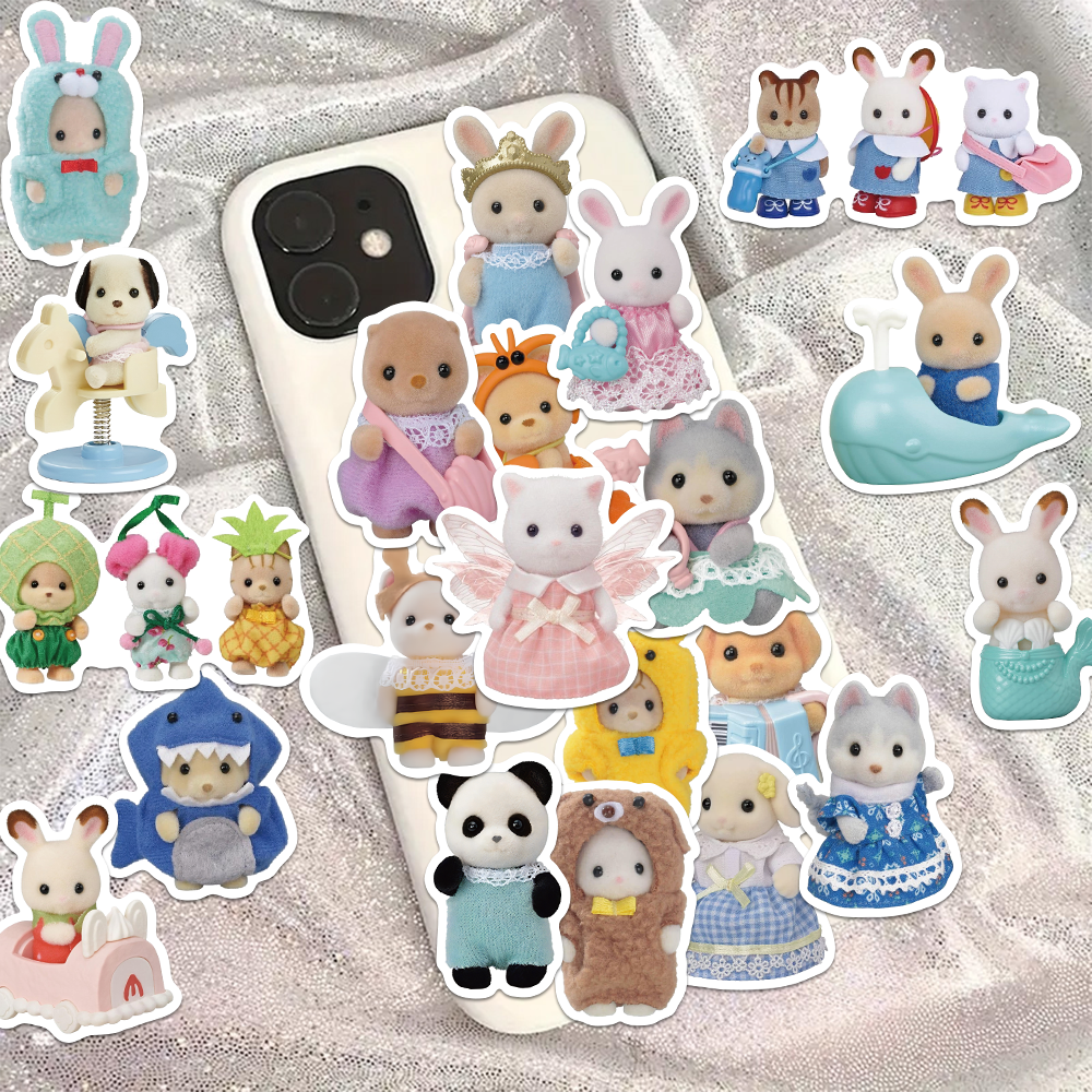 55pcs Calico Critters Stickers Laptop Scrapbook Decoratie Graffiti Decals Skateboard Laptop Waterdichte Sticker