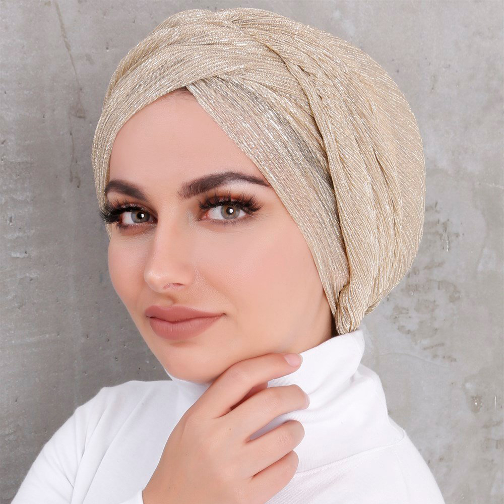 Hijabs interiores musulmanes con purpurina para mujer, turbante instantáneo con ventilación, gorros para mujer, diseño ligero islámico (31g)
