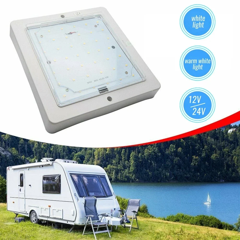 1PC 9 ワット 12 ボルト車キャラバン RV LED 屋根天井インテリアランプドームライトモーターホームトラックキャラバンバスボート Sqaure ルーフライト