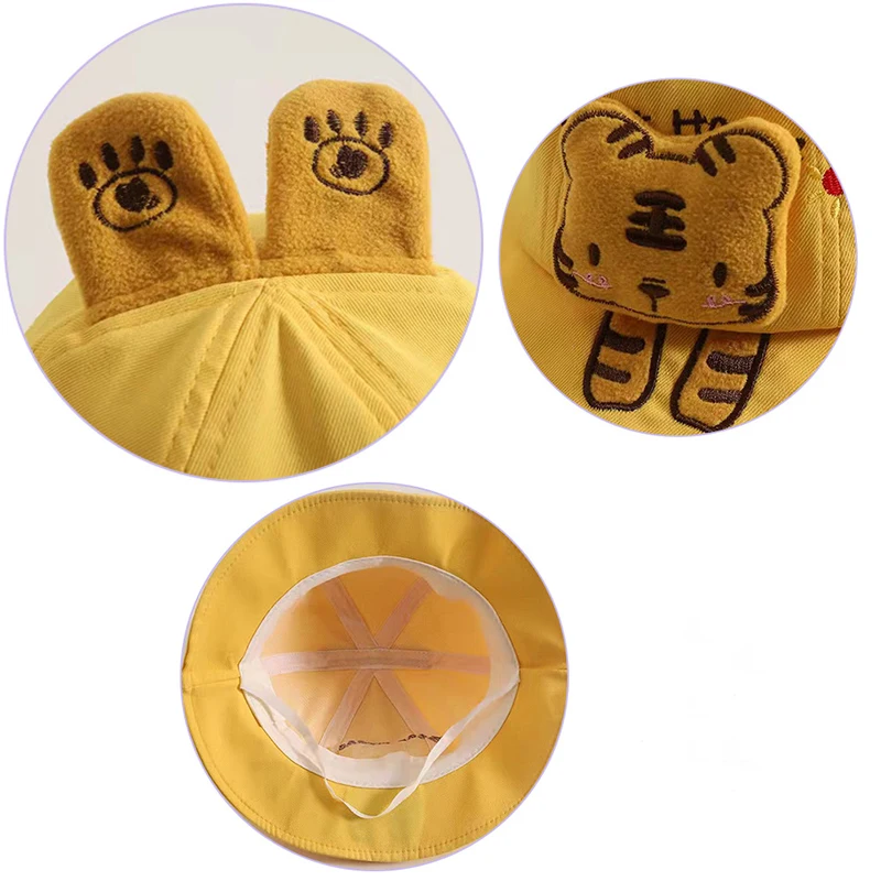 Topi Bucket ลายสัตว์การ์ตูนเด็กแรกเกิดผ้าฝ้ายนุ่มสำหรับเด็กผู้ชายเด็กผู้หญิงเด็กผู้ชายหมวกชาวประมงหมวกลำลองเด็กวัยหัดเดินหมวกกันแดด