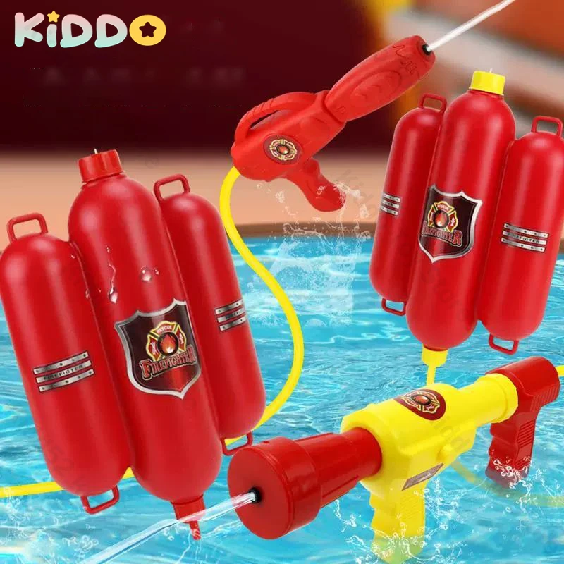 Große Kapazität Wasser pistole Feuerwehr mann Rucksack Wasser pistole herausziehen schießen Pistole Soaker Strand Wasserspiele Outdoor-Spielzeug Kinder Geschenk