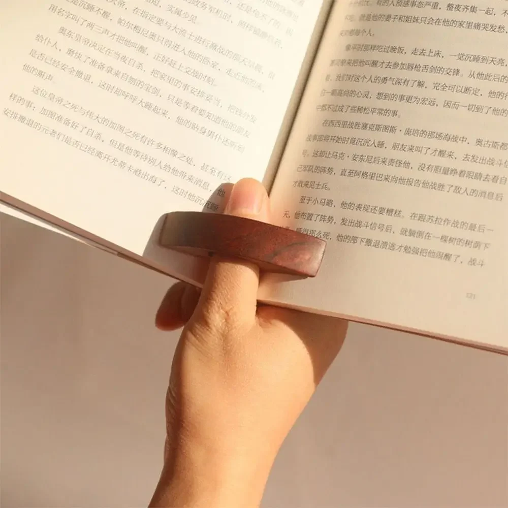 Marcapáginas de pulgar de madera, soporte de libro de pulgar de lectura con una mano, soporte de página de libro, amantes de los libros, herramientas de ayuda de lectura rápida, marcapáginas