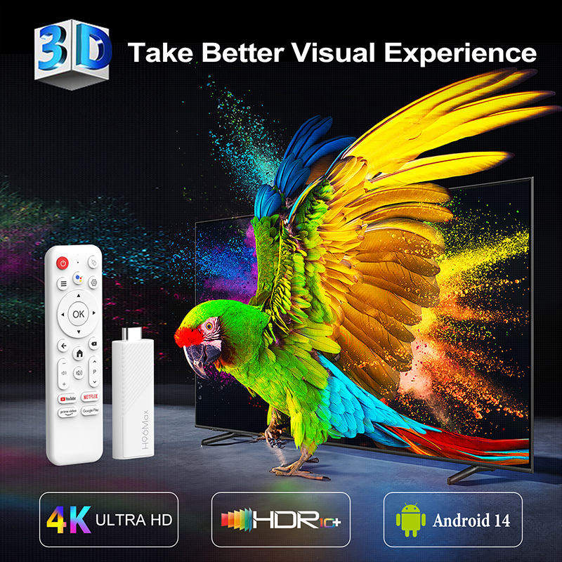 Smart TV Stick H96 MAX H313 Android 14 2.4G 5G Wifi6 Home Media Player 2GB 8GB 16GB Voice Assistant Android TV Stick