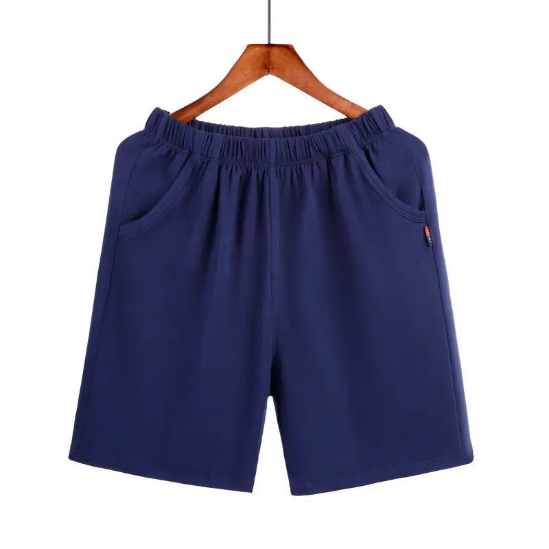Men Large Size Pajama Pants Combed Cotton Home Large Size Five Pants Elastic Waist Solid Colour Sleeping Pants Durable Comforts