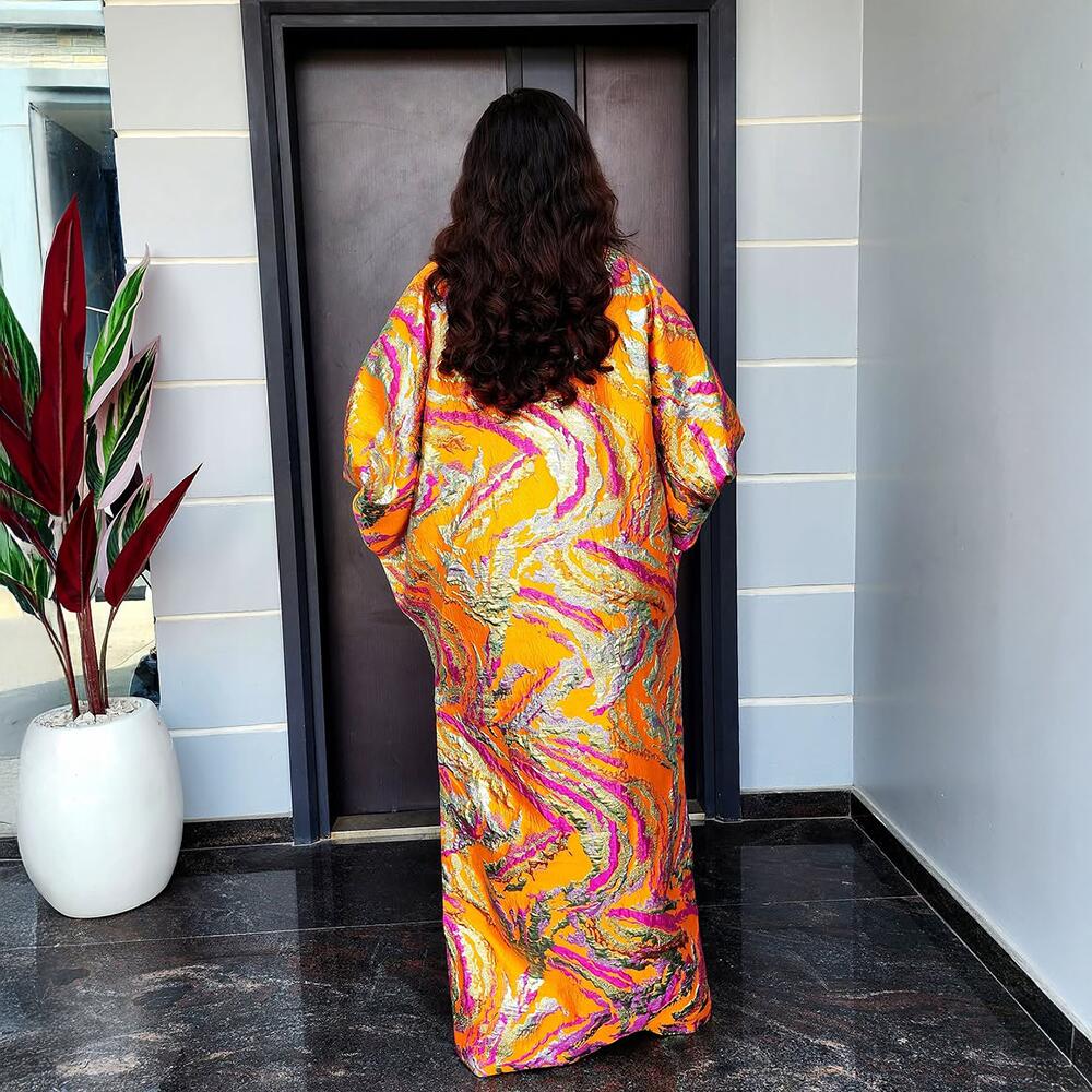 A nova listagem mulher vestidos africanos para festa moda jacquard tecido vestidos de noite mulher elegante luxo mulher kaftan