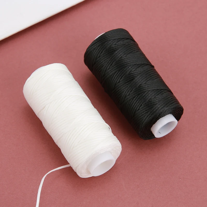 หนังหัตถกรรม DIY โครงการ 150D หนังเย็บโพลีเอสเตอร์แบน WAX String เส้นผ่านศูนย์กลาง 0.8 มม.50 เมตร