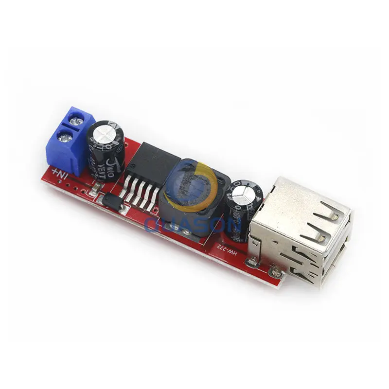 DC-DC de carga USB doble, módulo convertidor reductor para cargador de vehículo, LM2596, CC 6V-40V a 5V 3A