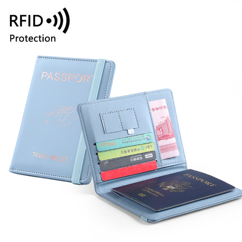Pu Leder Pass Brieftasche RFID Multi Slot Multifunktion spass deckt Pass Inhaber Reise Brieftasche ID-Karte Inhaber Fall