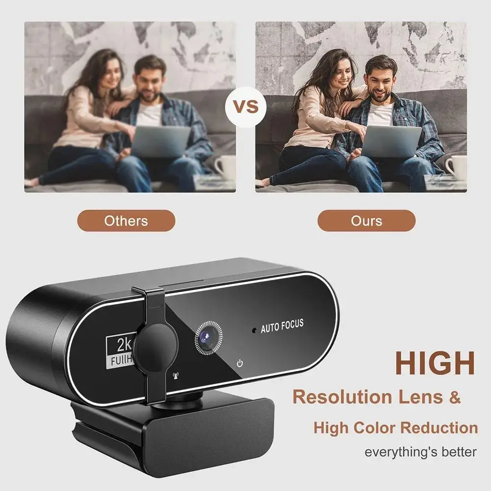Cámaras web 4K Cámara web USB con micrófono Autofocus Cámara 2K PC Computadora Portátil Transmisión en vivo Cámara web 1080P para videollamadas