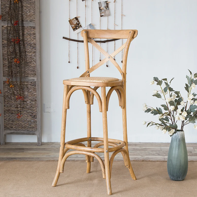 Taburetes De Bar De recepción De madera, Mostrador moderno, sillas De Bar creativas individuales, Taburetes cómodos De moda, muebles Altos De Cocina
