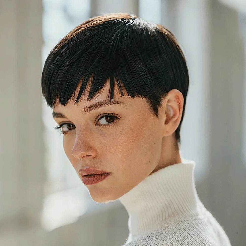 Acessível superior curto bob peruca de cabelo humano 613 cor loira design tainha com franja em camadas ondulado pixie corte máquina feita para preto