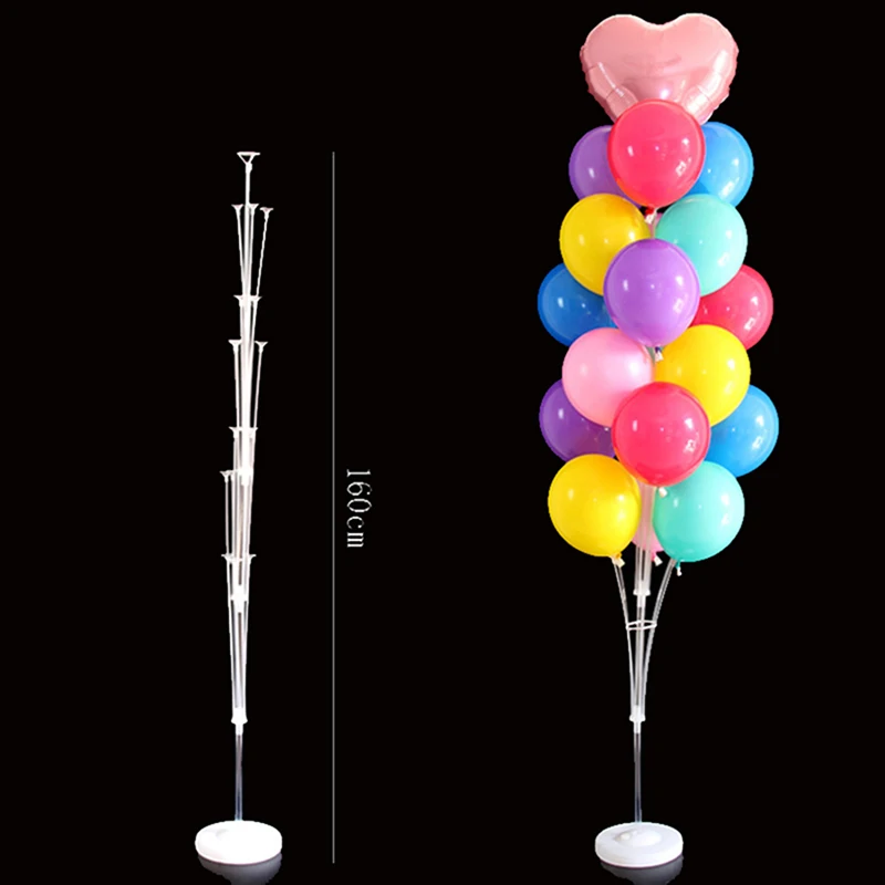 160CM 19 Ống Khí Cầu Đứng Cưới Trang Trí Bữa Tiệc Sinh Nhật Vui Vẻ Bóng Dính Giá Đỡ Balo Phụ Kiện Lễ Hội Globos