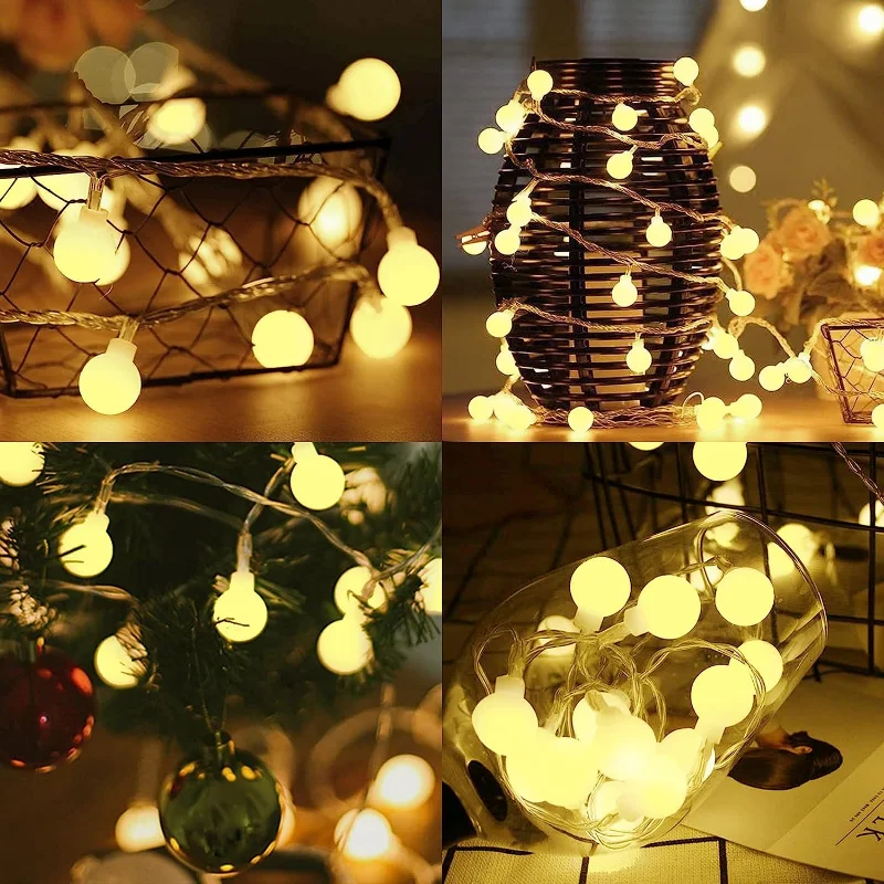 10M ขนาดเล็ก Ball Fairy ไฟ Globe String ไฟ USB/แบตเตอรี่ดําเนินการสําหรับ Garden คริสต์มาสห้องนอนงานแต่งงาน Camping เต็นท์ตกแต่ง