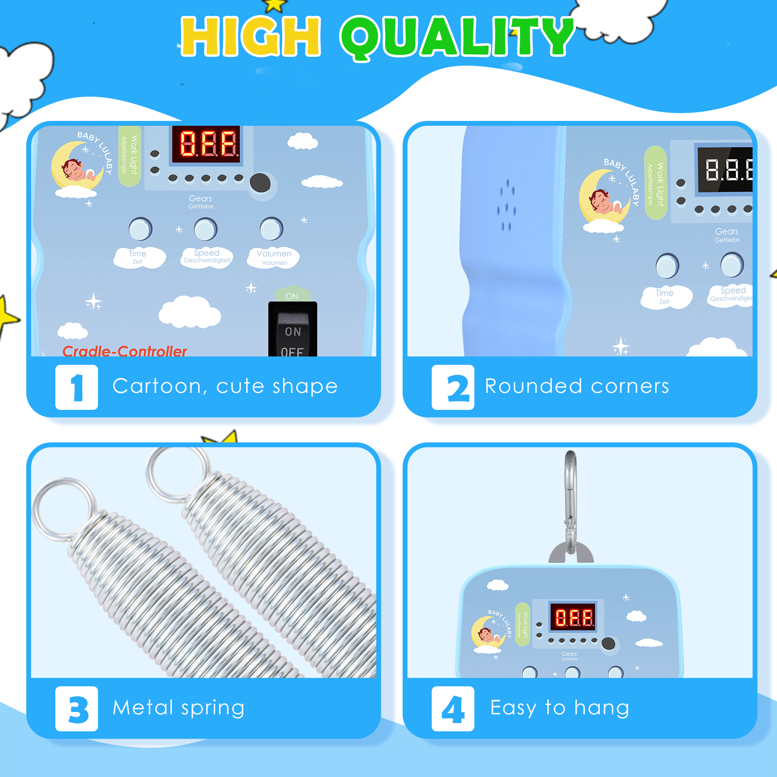 Controller a bilanciere elettrico per bambini con supporto per motore con telecomando a molla in 2 pezzi elettrico con Timer regolabile fino a 20kg