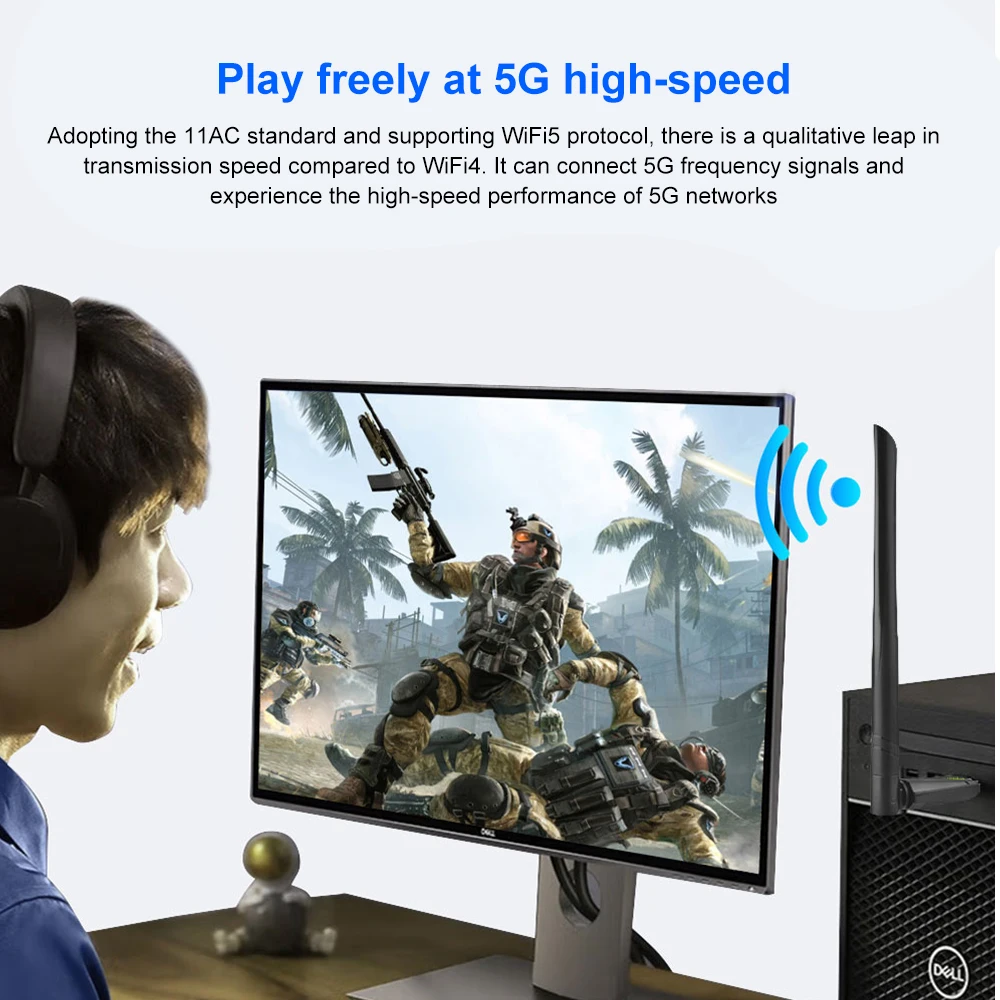650 Мбит/с USB Wi-Fi адаптер двухдиапазонный 2,4G 5 ГГц беспроводная сетевая карта RTL8811CU USB Wi-Fi антенный адаптер Wi-Fi приемник передатчик