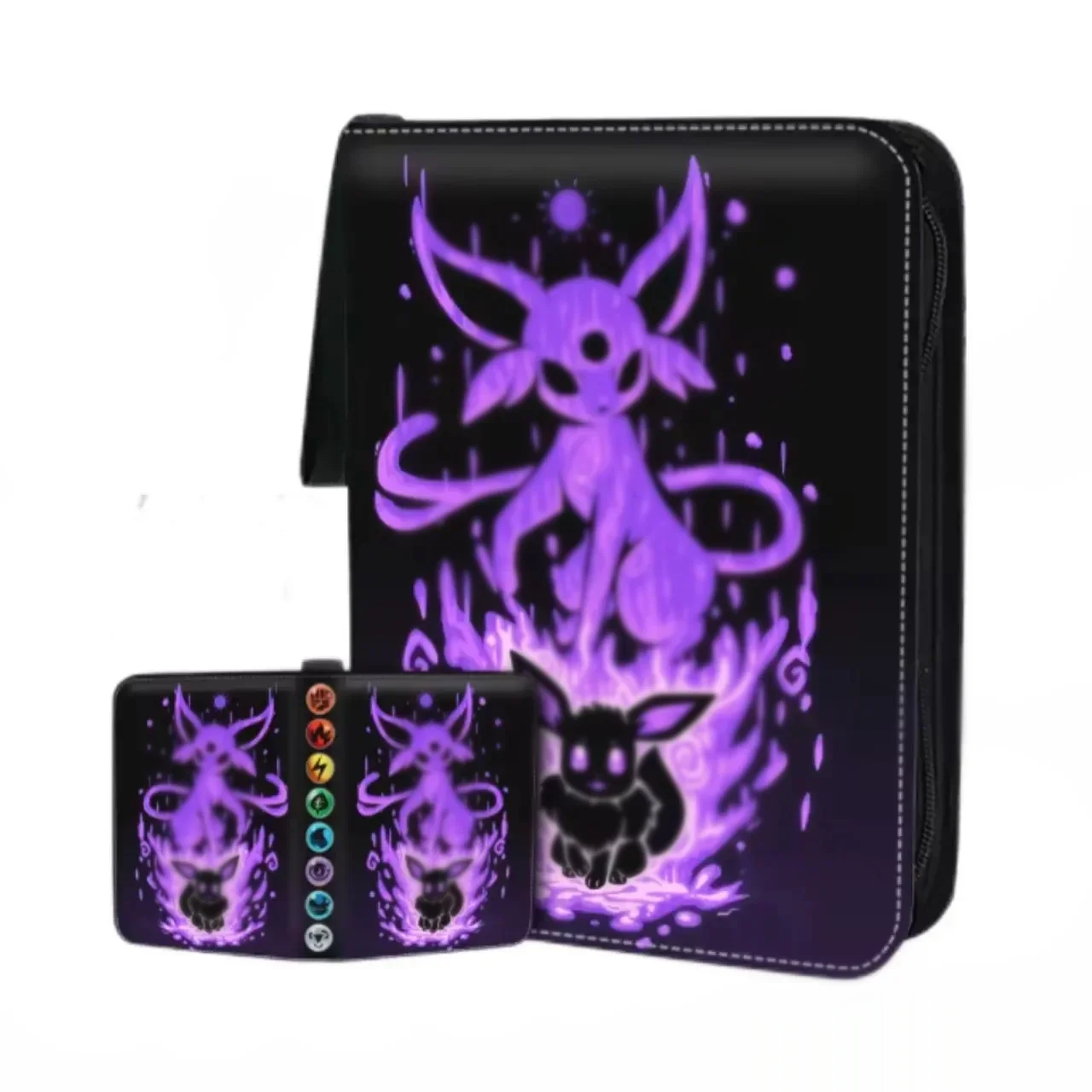 Kaart 4-pocket 400 PU-materiaal Beschermende kaarten Draagbaar verzamelalbum met 50 verwijderbare hoezen Verzamelboek met ritssluiting