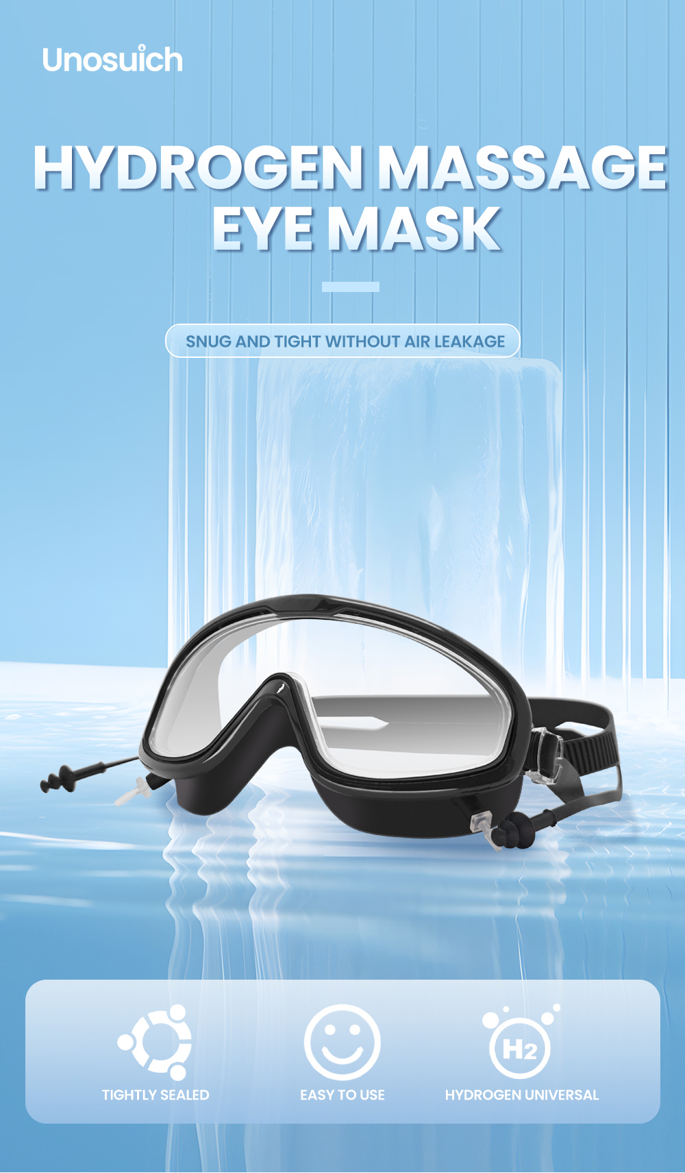 Hydrogen Eye Mask Large Frame HD Hydrogen Glasses Hydrogen Suction Machine Glasses Hydrogen Suction Eye Mask