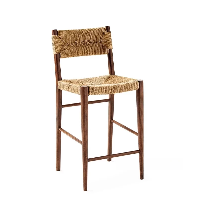 Modern Nordic Bar Chairs Wooden Reception Reception Sturdy Backrest High Chairs Island Ergonomic Comfortable Muebles Furniture