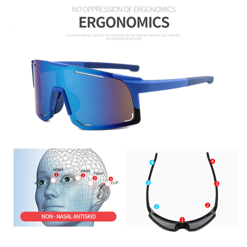 Gafas de sol polarizadas para ciclismo, lentes a prueba de viento, protección UV, para hombre y mujer