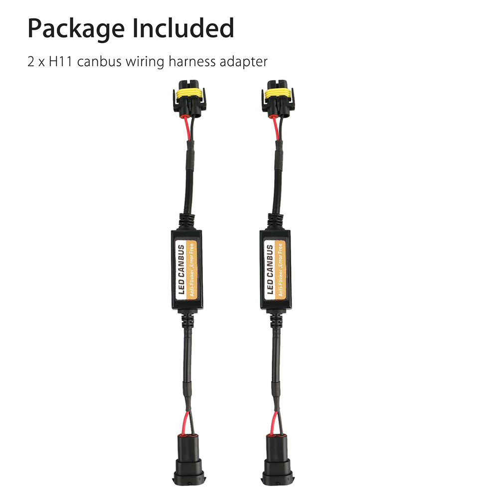 2X H8 H9 H11 LED Canbus Anti Flicker Bulb Error Decoder Resistor Canceller Adapter for Car Headlight Fog light