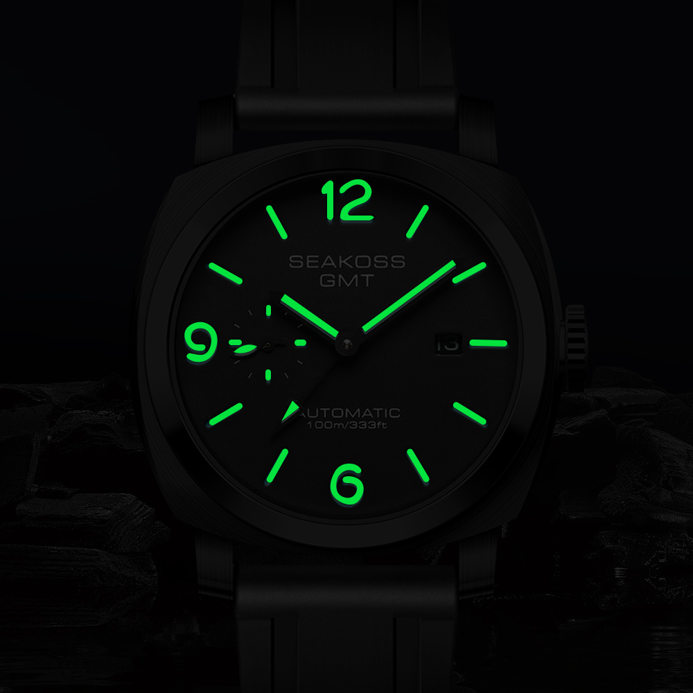 SEAKOSS GMT Diving Automatische mechanische Uhren Herren 1963 ST2557 Möwenwerk 316L Super Luminous Kalender 10Bar Armbanduhren
