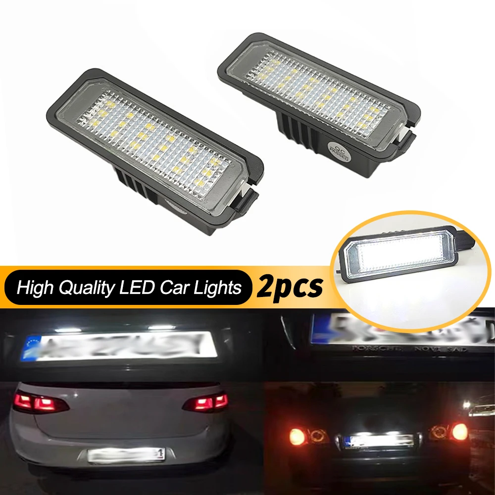 2 pçs número lâmpada de luz da placa sem erro led branco para vw golf mk5 mk6 mk7 passat polo cc eos