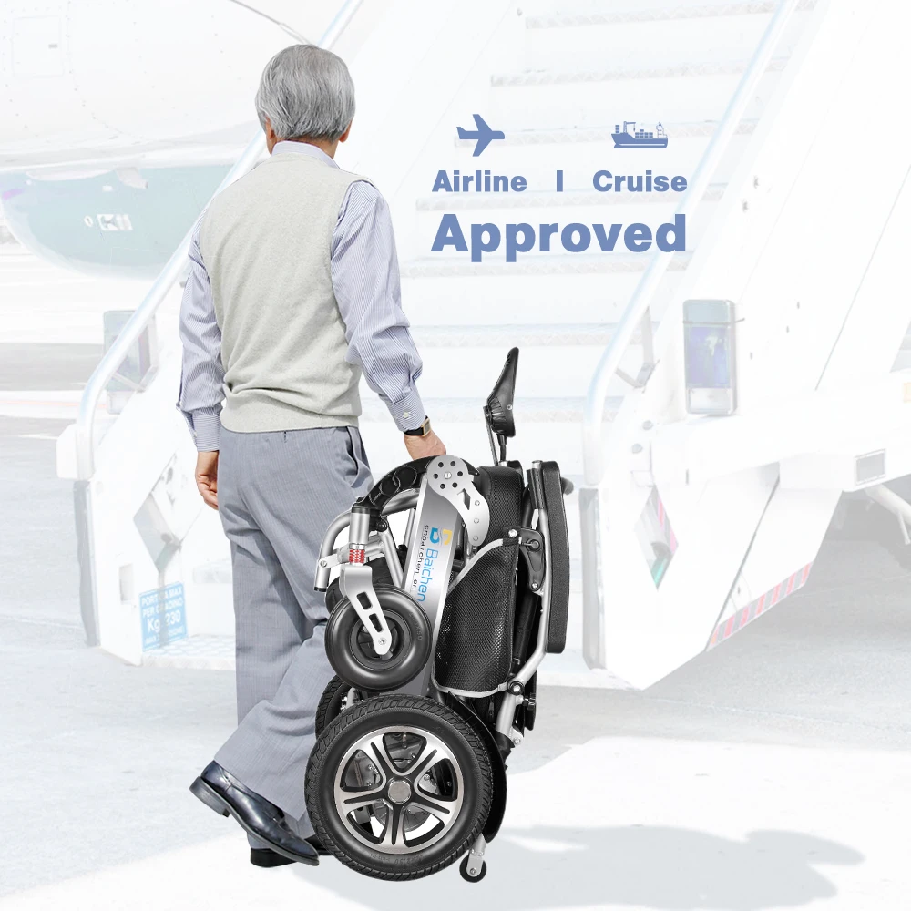 24V Lithium Battery High Quality Foldable Lightweight Electric Wheelchair For Disabled With Remote Control