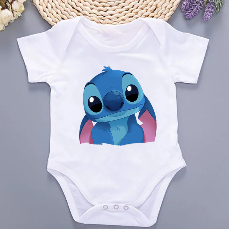 Pasgeboren Baby Zomer Rompertjes Baby Body Korte Mouw Jumpsuit Cartoon Lilo & Stitch ropa bebe Baby Jongen Meisje Kleding