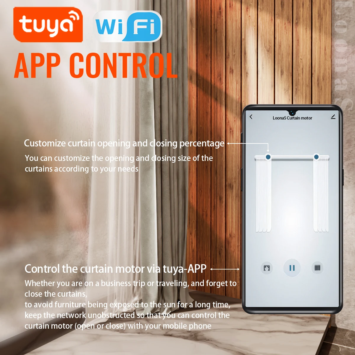 Cortinas inteligentes, sistema de Motor de varilla de transmisión de cortina automática eléctrica, Tuya, Wifi, compatible con Alice, Google Assist