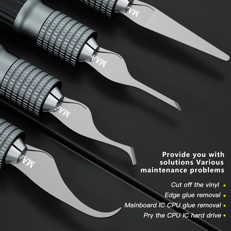 MaAnt Multifuncional Glue Removal Knife, Mão polida, Elastic Blade, Telefone Motherboard Chip, Raspador CPU, Pry Knife Tool