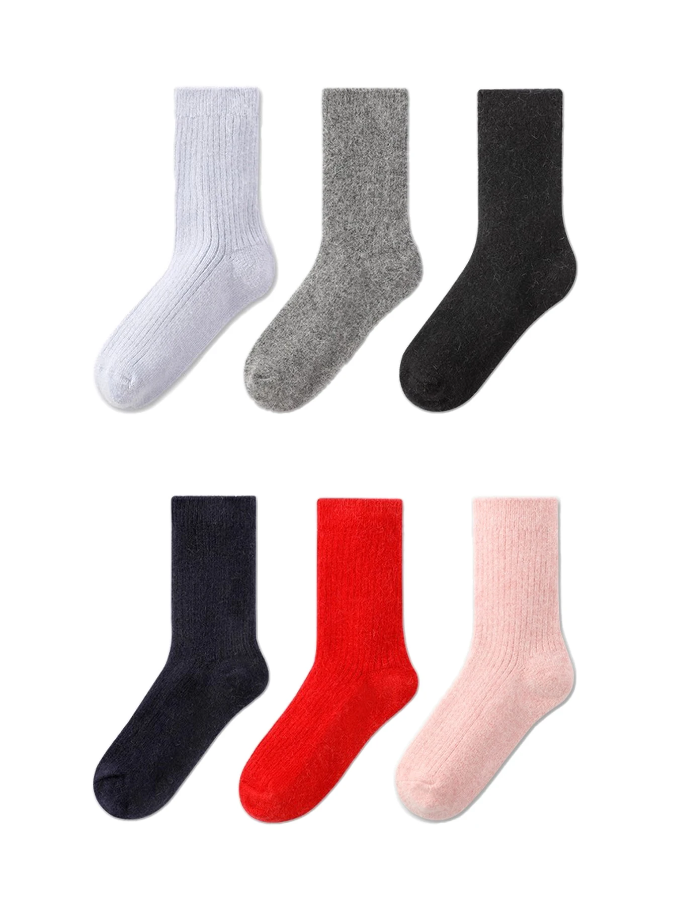 1 par de calcetines gruesos y cálidos de Cachemira, calcetines plisados con tiras verticales, calcetines cálidos de invierno de Color sólido para otoño para mujer