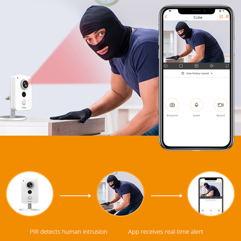 IMOU-cámara de vigilancia con visión nocturna para el hogar, sistema de vigilancia con detección de sonido anómalo, WiFi, IP, H.265, PIR, bidireccional, 4MP, IPC-K42P