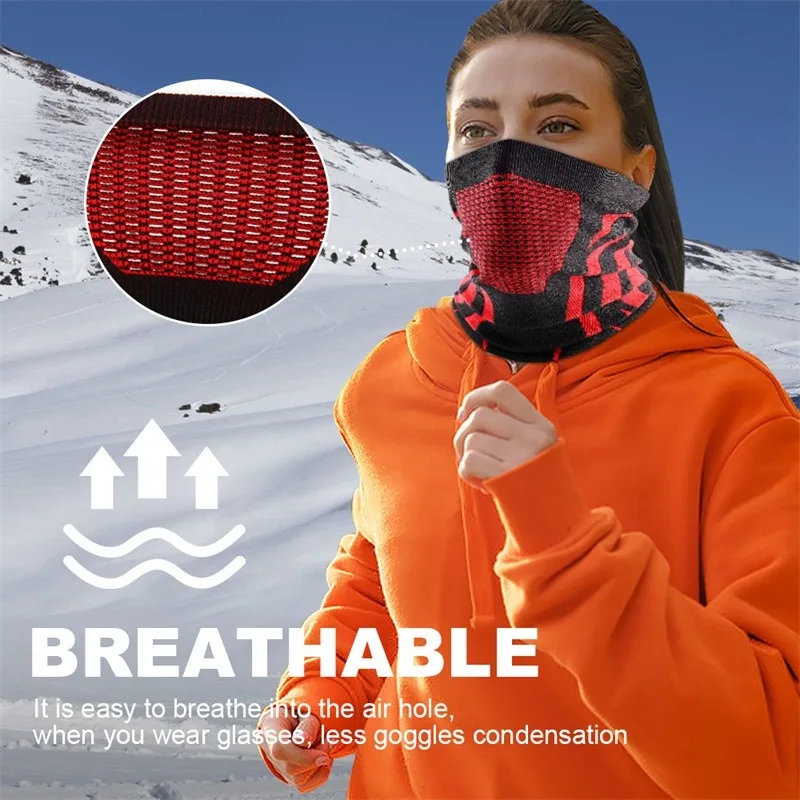 Colori inverno traspirante confortevole sciarpa termica lavorata a maglia volti copertura scaldacollo bicicletta ciclismo sci tubo sciarpa maschere da escursionismo