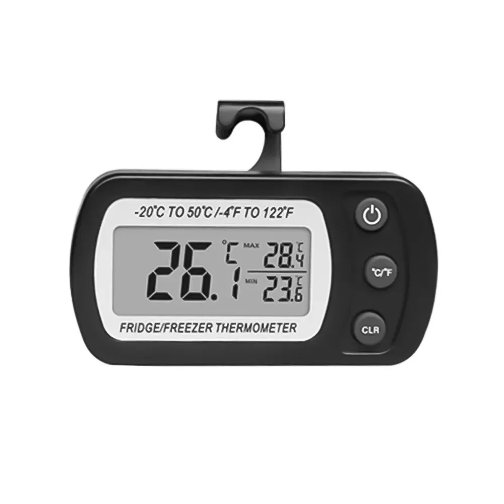 Termômetro de geladeira com gancho anti-umidade geladeira freezer elétrico display lcd termômetro digital monitor de temperatura