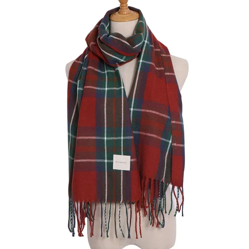 Sjaal Vrouwen Luxe Plaid Warme Reizen Sjaal Kasjmier Winter Pashmina met Kwastje Sjaal Wraps Bufanda Lange Casual Nieuwe
