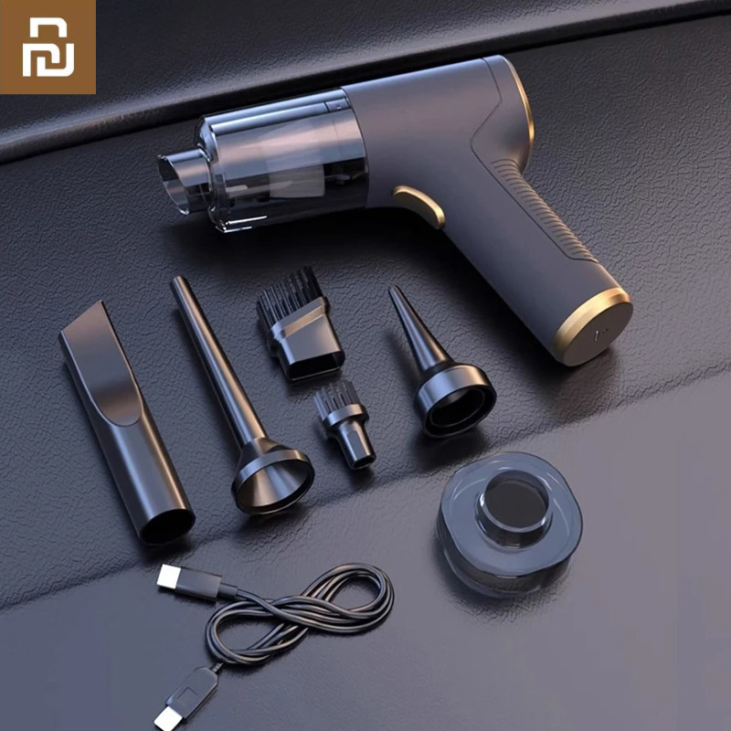 Youpin Car Vacuum Cleaner Powerful Cleaning Machine Strong Suction Handheld For Car Home Portable Wireless Cleaner New Mi