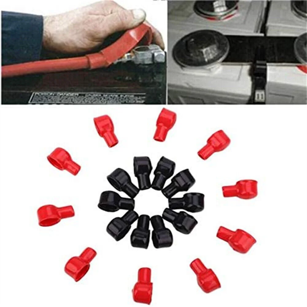 20 Pcs Battery Terminal Boots Covers Insulating Protector Cable Lug Caps Insulating Covers Replacement Tools Red/Black 12x20mm